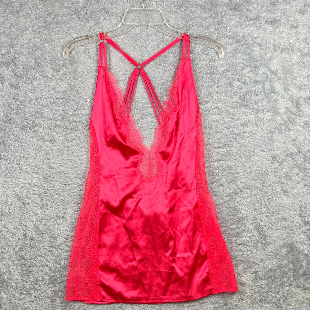 Victoria's Secret Hot Pink Lace Chemise